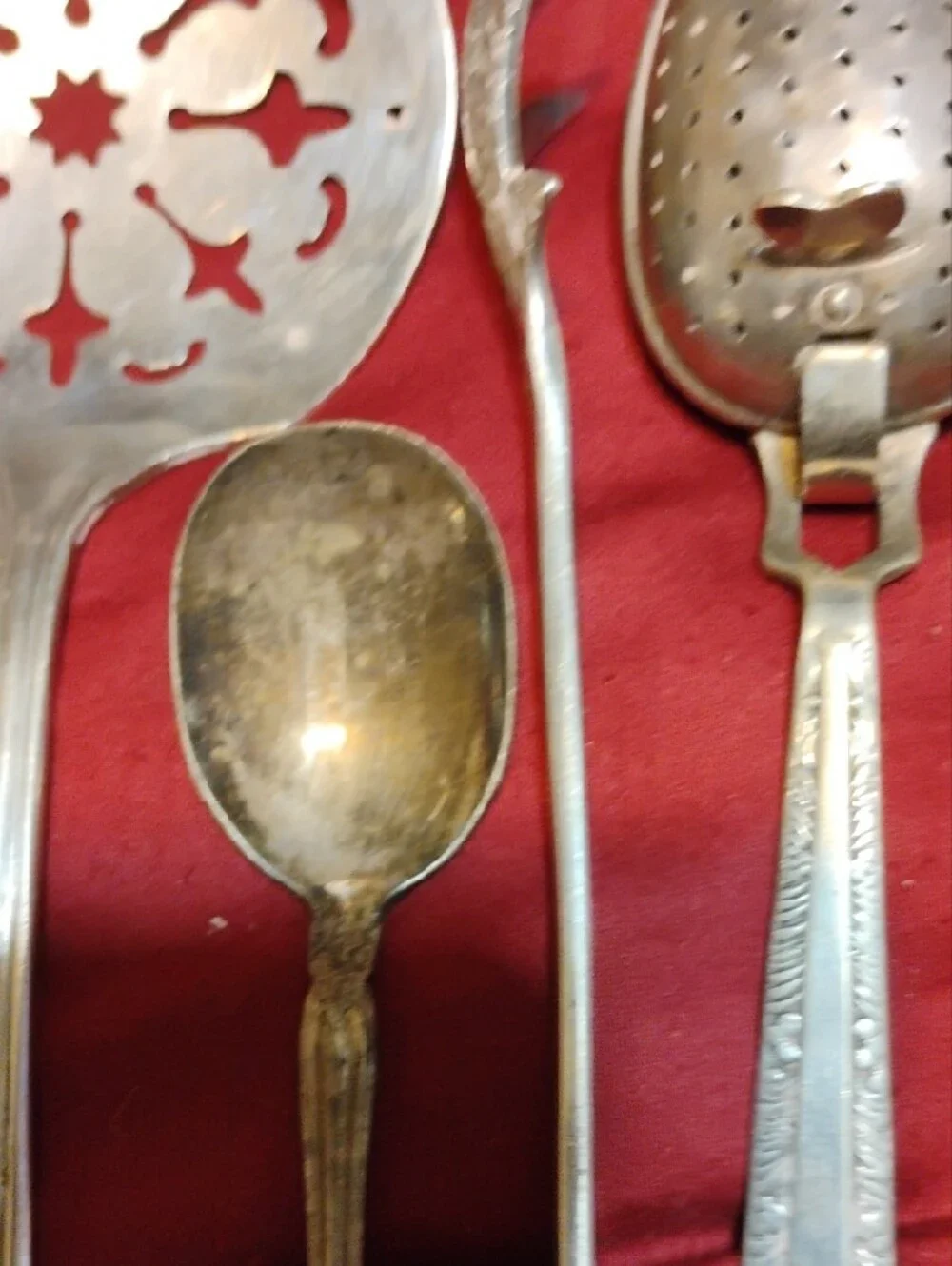 Antique/Vintage Silver-Plated Serving Utensil Set - Classic Silver
